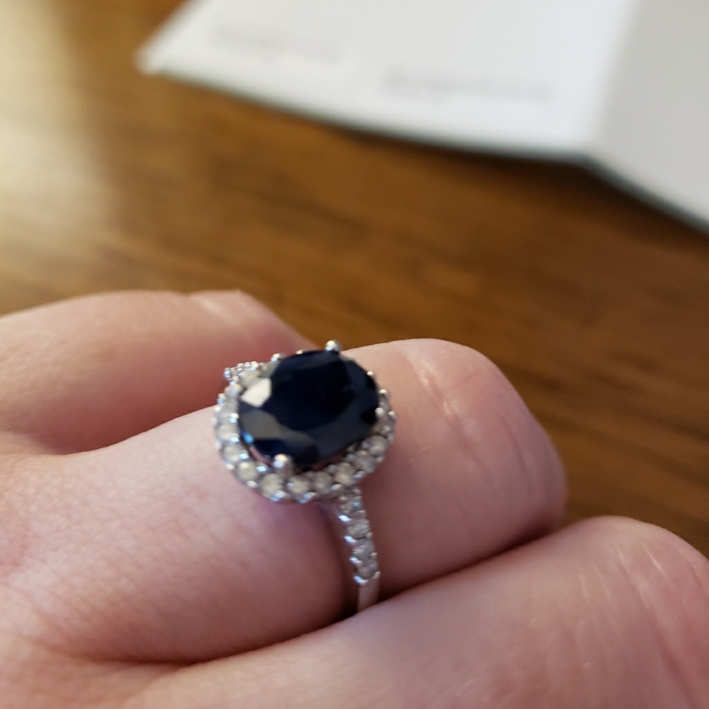 3.95CT Sapphire and Diamond Ring Size 9